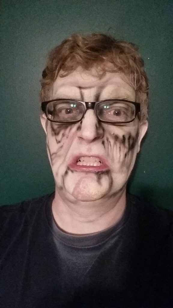 Adam in ghost makeup