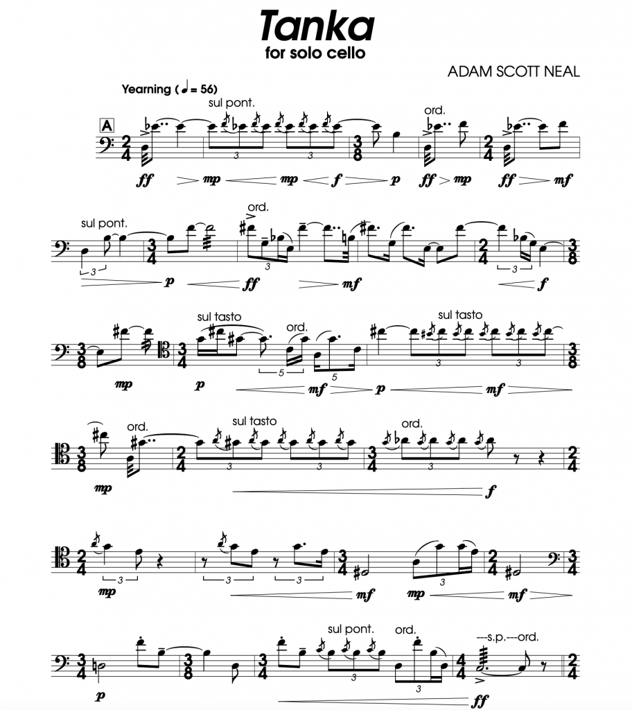 page 1 of score to Tanka